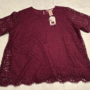 Philosophy Burgundy Lace Blouse